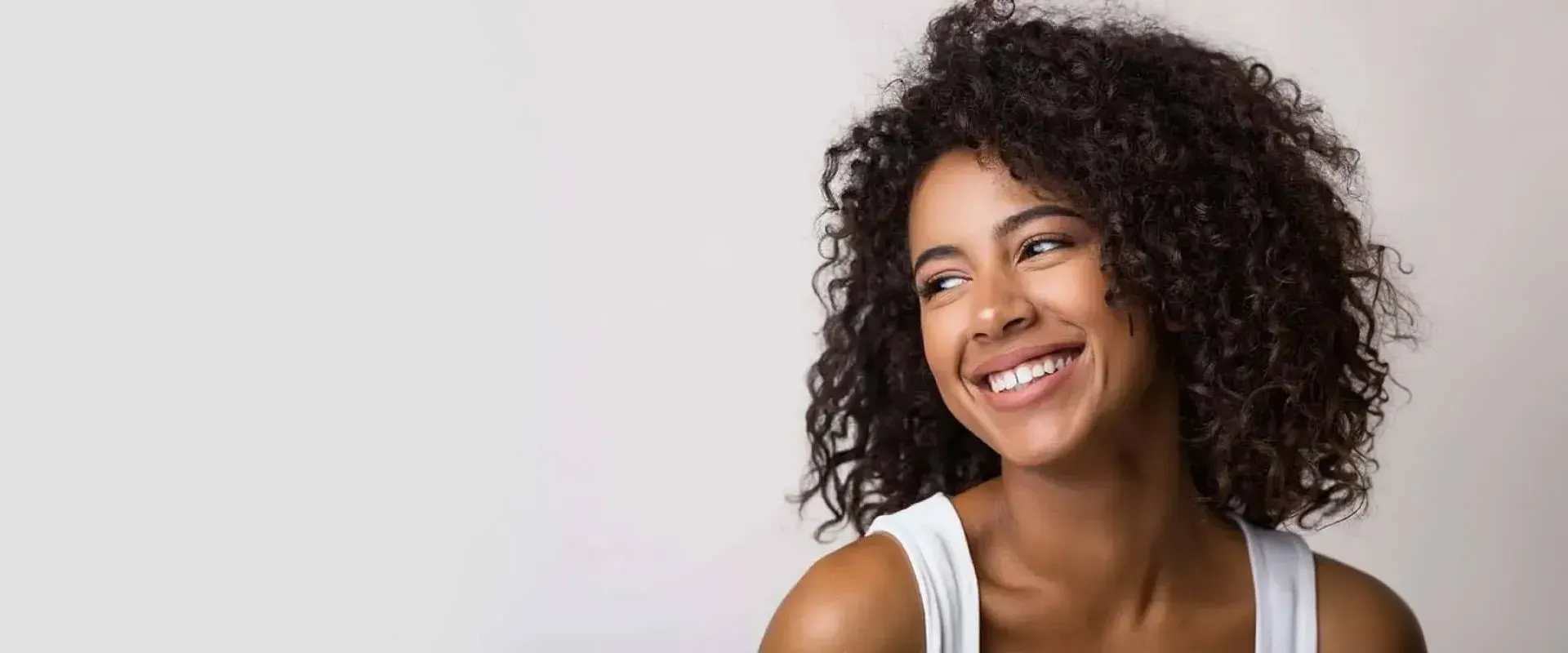 Smiling woman portrait for cosmetic dentistry and whitening