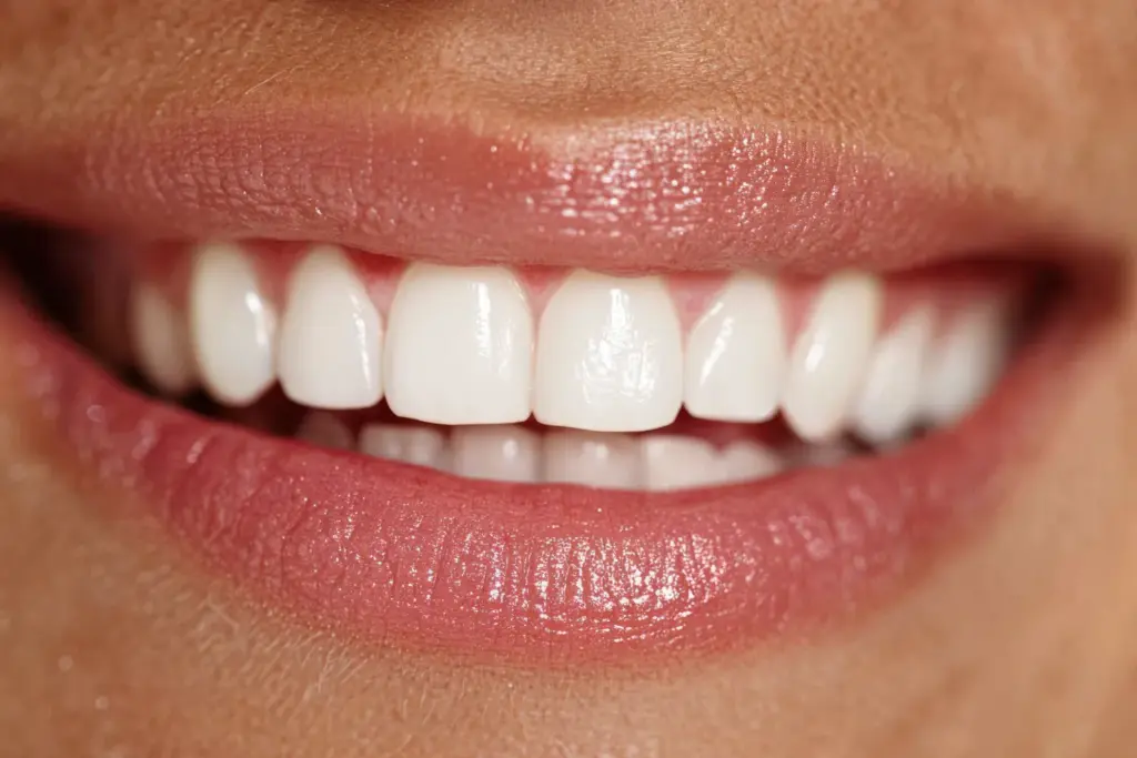 White teeth close up cosmetic dentistry result