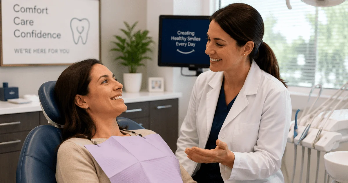 Relaxed patient receiving comfortable sedation dentistry care